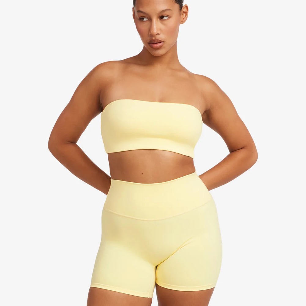 Crop Shop Boutique Pale Yellow Bandeau Crop Top